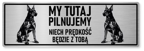 Uwaga pies tabliczka ostrzegawcza 30x10 Doberman