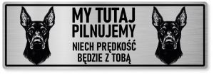 Uwaga pies tabliczka ostrzegawcza 30x10 Doberman