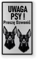 Uwaga pies tabliczka ostrzegawcza 20x12 Doberman