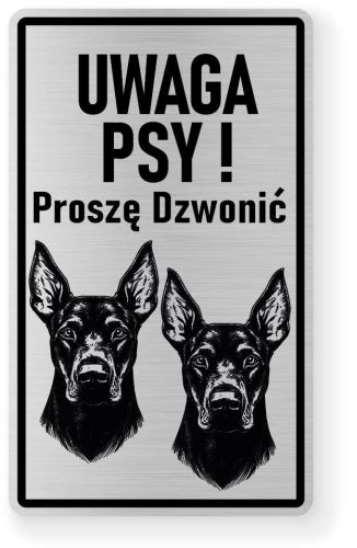 Uwaga pies tabliczka ostrzegawcza 20x12 Doberman