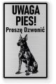 Uwaga pies tabliczka ostrzegawcza 20x12 Doberman