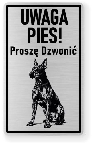Uwaga pies tabliczka ostrzegawcza 20x12 Doberman