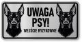 Uwaga pies tabliczka ostrzegawcza 20x10 Doberman