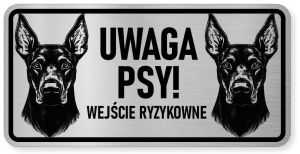 Uwaga pies tabliczka ostrzegawcza 20x10 Doberman