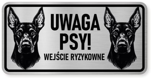 Uwaga pies tabliczka ostrzegawcza 20x10 Doberman