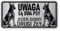 Uwaga pies tabliczka ostrzegawcza 20x10 Doberman