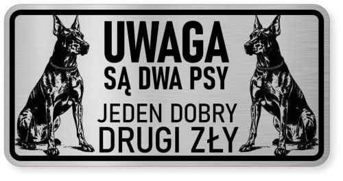 Uwaga pies tabliczka ostrzegawcza 20x10 Doberman