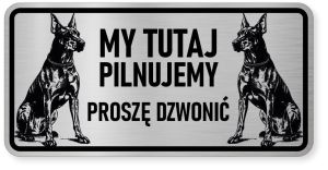 Uwaga pies tabliczka ostrzegawcza 20x10 Doberman