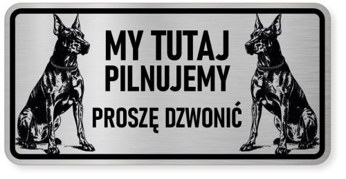 Uwaga pies tabliczka ostrzegawcza 20x10 Doberman