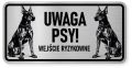 Uwaga pies tabliczka ostrzegawcza 20x10 Doberman