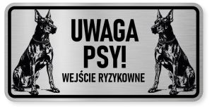 Uwaga pies tabliczka ostrzegawcza 20x10 Doberman