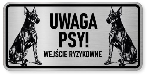 Uwaga pies tabliczka ostrzegawcza 20x10 Doberman