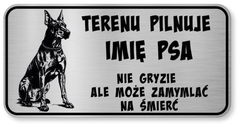 Uwaga pies tabliczka ostrzegawcza 20x10 Doberman