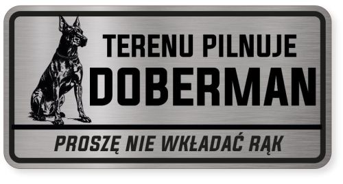 Uwaga pies tabliczka ostrzegawcza 20x10 Doberman