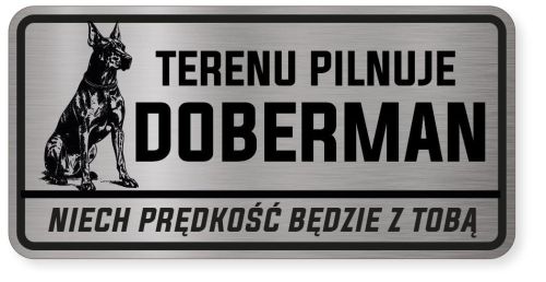 Uwaga pies tabliczka ostrzegawcza 20x10 Doberman