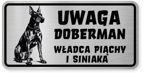 Uwaga pies tabliczka ostrzegawcza 20x10 Doberman