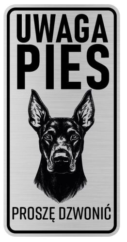 Uwaga pies tabliczka ostrzegawcza 10x20 Doberman