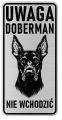Uwaga pies tabliczka ostrzegawcza 10x20 Doberman
