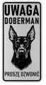 Uwaga pies tabliczka ostrzegawcza 10x20 Doberman