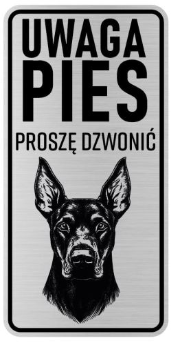 Uwaga pies tabliczka ostrzegawcza 10x20 Doberman