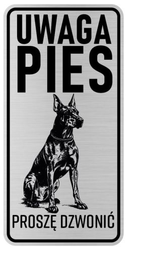 Uwaga pies tabliczka ostrzegawcza 10x20 Doberman