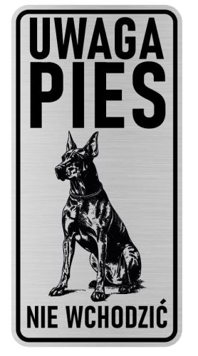 Uwaga pies tabliczka ostrzegawcza 10x20 Doberman