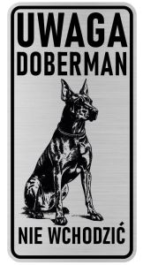 Uwaga pies tabliczka ostrzegawcza 10x20 Doberman