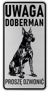 Uwaga pies tabliczka ostrzegawcza 10x20 Doberman