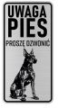 Uwaga pies tabliczka ostrzegawcza 10x20 Doberman