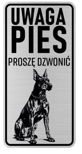 Uwaga pies tabliczka ostrzegawcza 20x10 Doberman