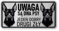 Uwaga pies tabliczka ostrzegawcza 20x10 Doberman