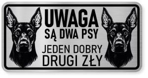 Uwaga pies tabliczka ostrzegawcza 20x10 Doberman
