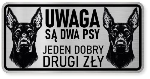 Uwaga pies tabliczka ostrzegawcza 20x10 Doberman