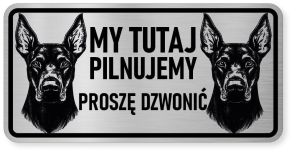 Uwaga pies tabliczka ostrzegawcza 20x10 Doberman