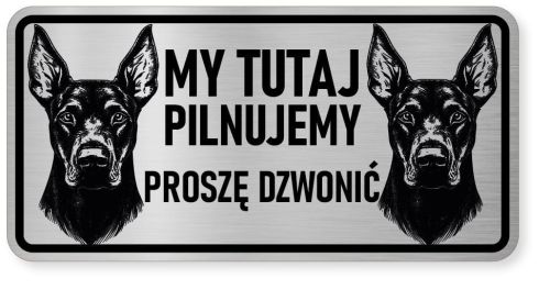 Uwaga pies tabliczka ostrzegawcza 20x10 Doberman