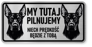 Uwaga pies tabliczka ostrzegawcza 20x10 Doberman
