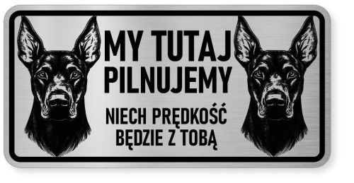 Uwaga pies tabliczka ostrzegawcza 20x10 Doberman
