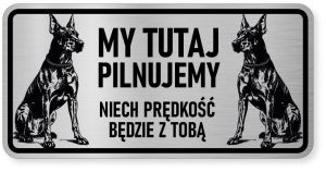 Uwaga pies tabliczka ostrzegawcza 20x10 Doberman