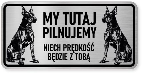 Uwaga pies tabliczka ostrzegawcza 20x10 Doberman
