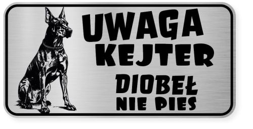 Uwaga pies tabliczka ostrzegawcza 20x10 Doberman