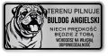 Uwaga pies tabliczka ostrzegawcza 20x10 Buldog Angielski