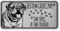 Uwaga pies tabliczka ostrzegawcza 20x10 Buldog Angielski