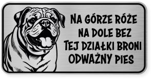 Uwaga pies tabliczka ostrzegawcza 20x10 Buldog Angielski