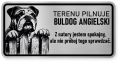 Uwaga pies tabliczka ostrzegawcza 20x10 Buldog Angielski