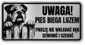 Uwaga pies tabliczka ostrzegawcza 20x10 Buldog Angielski