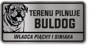 Uwaga pies tabliczka ostrzegawcza 20x10 Buldog Angielski