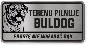 Uwaga pies tabliczka ostrzegawcza 20x10 Buldog Angielski