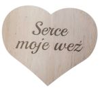 Duże drewniane serce z grawerem