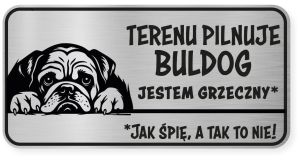 Uwaga pies tabliczka ostrzegawcza 20x10 Buldog Angielski