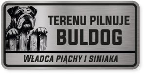 Uwaga pies tabliczka ostrzegawcza 20x10 Buldog Angielski